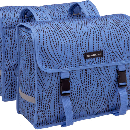 Dubbele fietstas New Looxs Fiori Alma 30 liter - 37 x 12,5 x 33 cm (x2) - blauw
