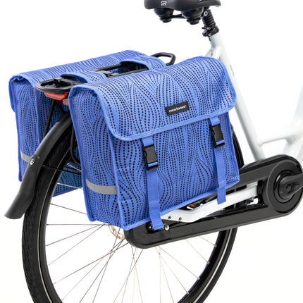 Dubbele fietstas New Looxs Fiori Alma 30 liter - 37 x 12,5 x 33 cm (x2) - blauw - afbeelding 5