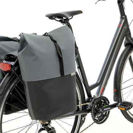 Dubbele fietstas New Looxs Nyborg 34 liter - 30 x 17 x 37cm (x2) - donkergrijs/zwart - afbeelding 9