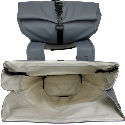 Dubbele fietstas New Looxs Nyborg 34 liter - 30 x 17 x 37cm (x2) - donkergrijs/zwart - afbeelding 5
