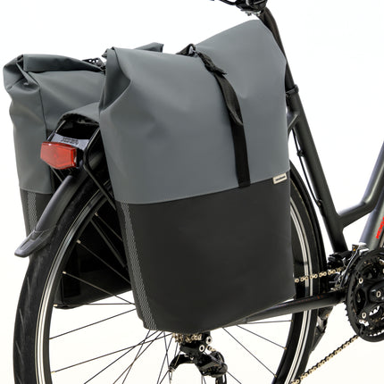 Dubbele fietstas New Looxs Nyborg 34 liter - 30 x 17 x 37cm (x2) - donkergrijs/zwart - afbeelding 8