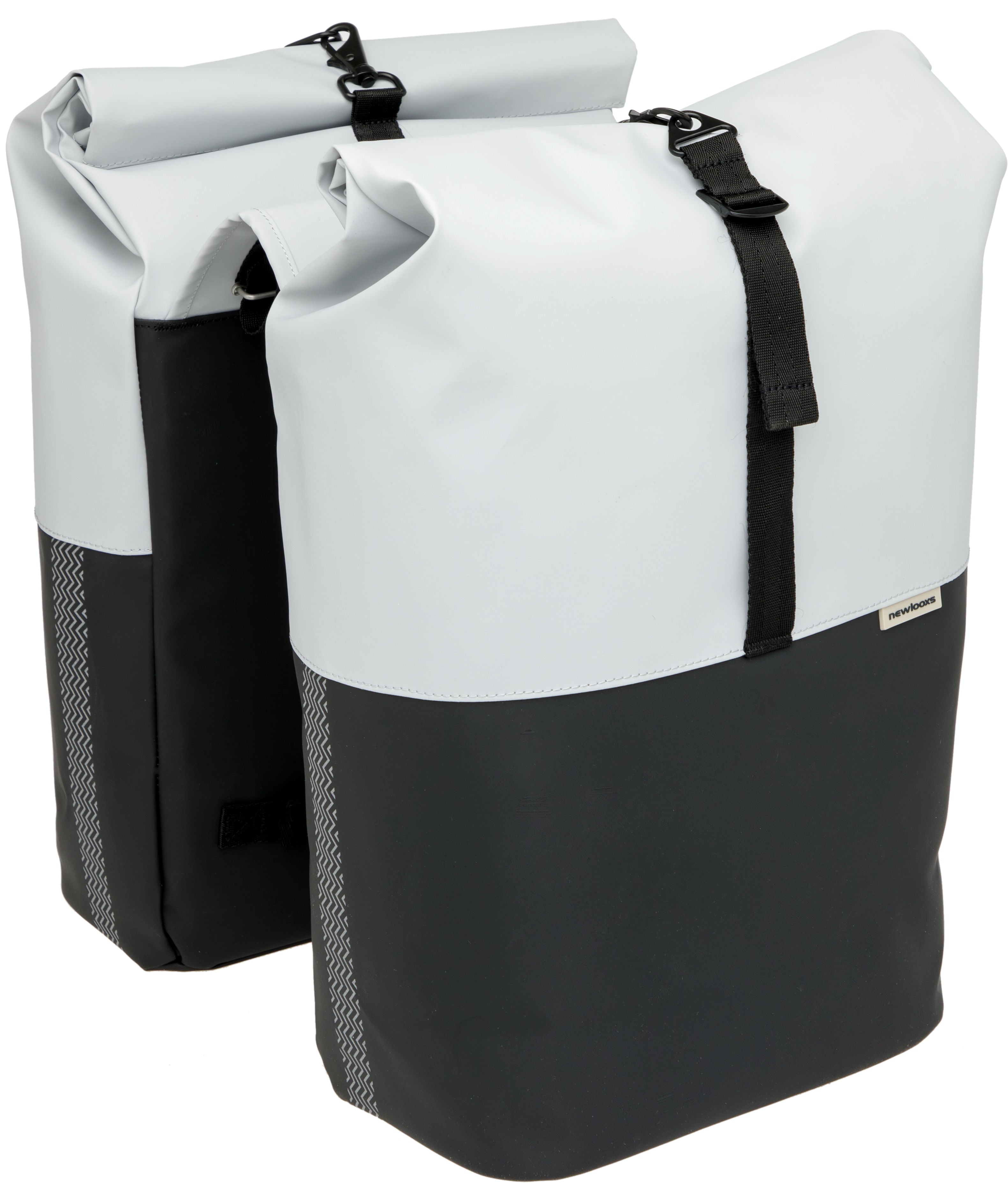 Dubbele fietstas New Looxs Nyborg 34 liter - 30 x 17 x 37cm (x2) - donkergrijs/zwart