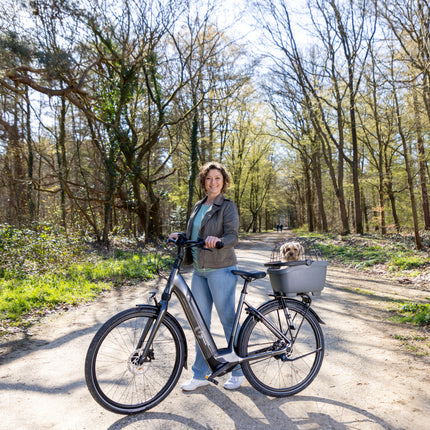 Gerecyclede  (honden)fietsmand New Looxs Clipper Racktime - 28 liter 49 x 37 x 29 cm - anthraciet - afbeelding 2