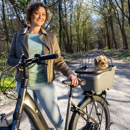 Gerecyclede  (honden)fietsmand New Looxs Clipper Racktime - 28 liter 49 x 37 x 29 cm - anthraciet - afbeelding 4