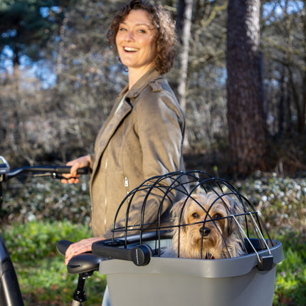 Gerecyclede  (honden)fietsmand New Looxs Clipper Racktime - 28 liter 49 x 37 x 29 cm - anthraciet - afbeelding 5