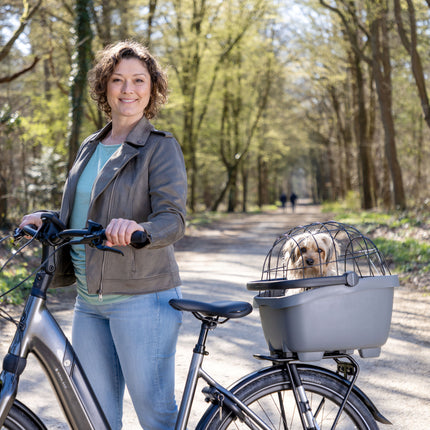 Gerecyclede  (honden)fietsmand New Looxs Clipper Racktime - 28 liter 49 x 37 x 29 cm - anthraciet - afbeelding 6