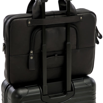 Laptoptas New Looxs Luko 7.5 liter - 42 x 6 x 30 cm - gemaakt van luxe leder - zwart - afbeelding 3