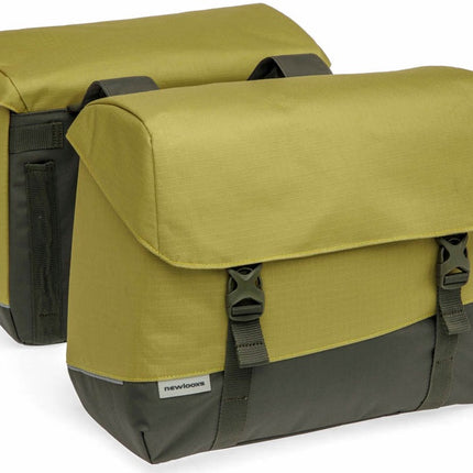Double pannier New Looxs Joli 37 liter 38 x 18 x 29 cm (2x) - olive/yellow