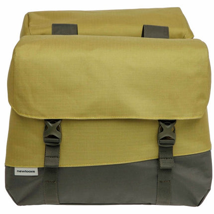 Dubbele fietstas New Looxs Joli 37 liter 38 x 18 x 29 cm (2x) - olijf/geel