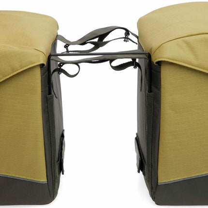 Dubbele fietstas New Looxs Joli 37 liter 38 x 18 x 29 cm (2x) - olijf/geel - afbeelding 4