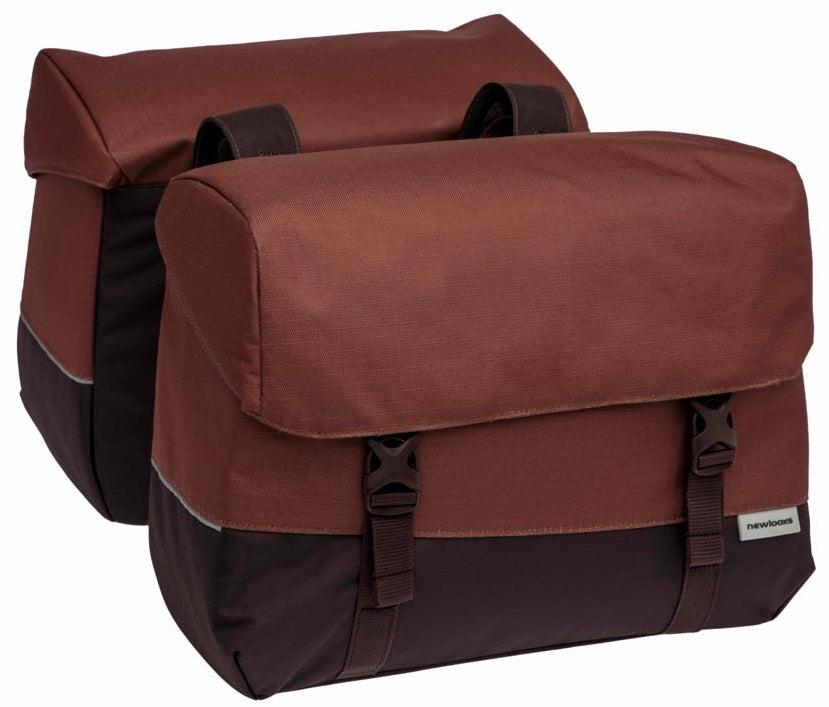 Dubbele fietstas New Looxs Joli 37 liter 38 x 18 x 29 cm (2x) - olijf/geel