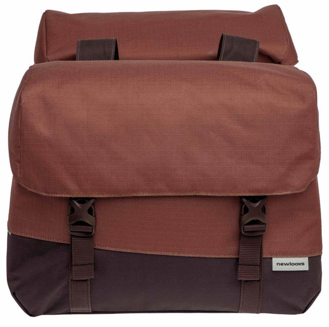 Dubbele fietstas New Looxs Joli 37 liter 38 x 18 x 29 cm (2x) - olijf/geel