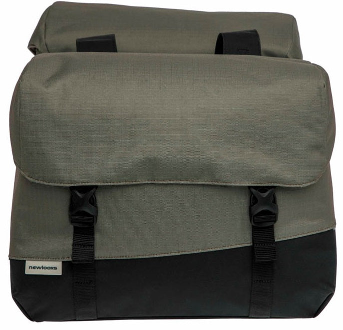 Dubbele fietstas New Looxs Joli 37 liter 38 x 18 x 29 cm (2x) - olijf/geel