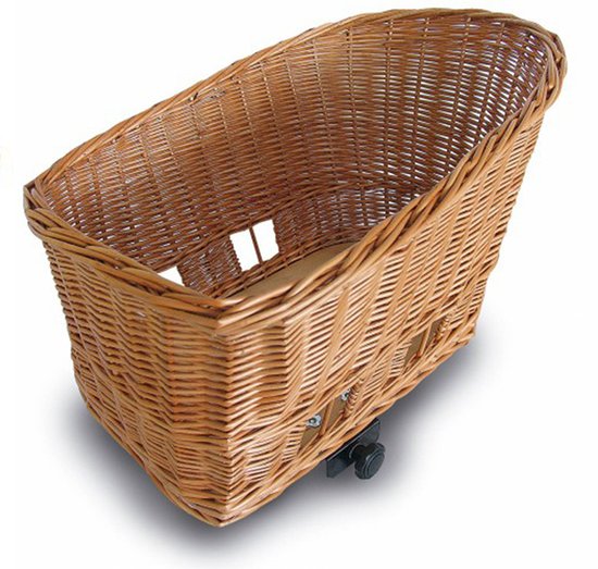 Rieten hondenfietsmand Basil Pasja large 50cm met snelsluiting 50 x 42 x 33 cm