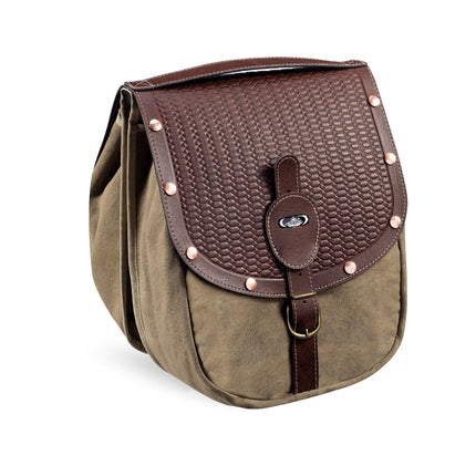 Dubbele fietstas Monte Grappa 'British' - dark brown