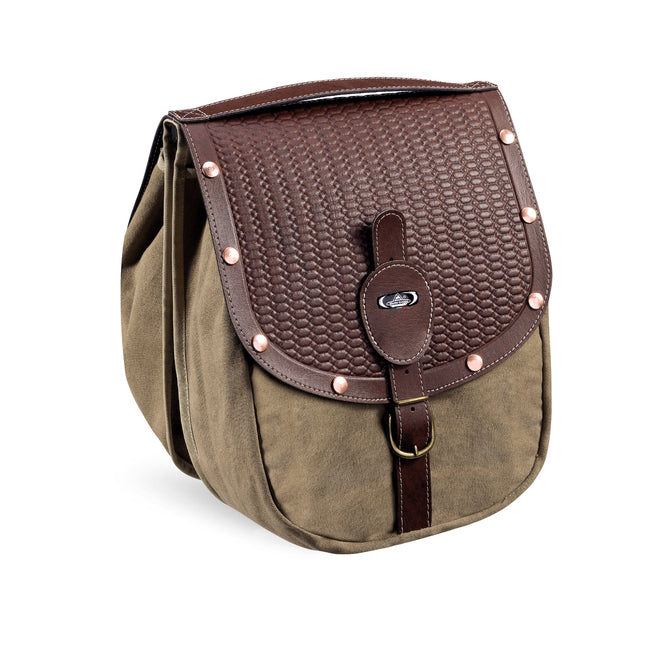 Dubbele fietstas Monte Grappa 'British' - dark brown