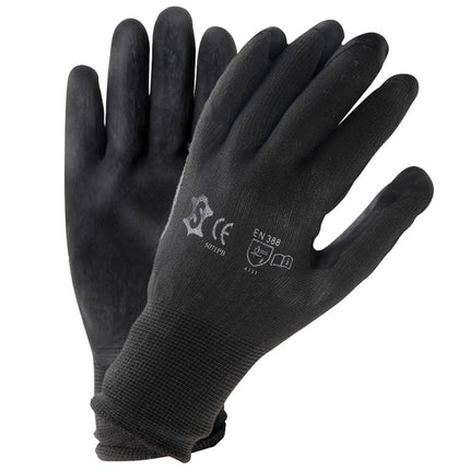 Montagehandschoen werkplaats polyester met PU-coating XL - zwart - afbeelding 2