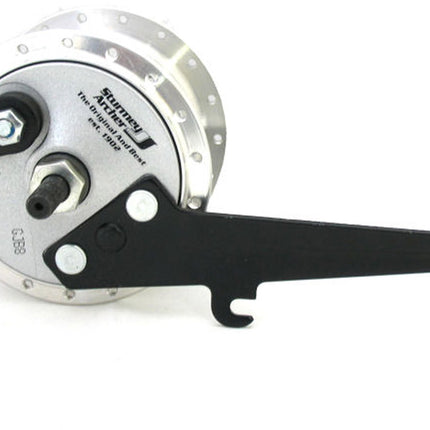 Dynamo voornaaf met trommelrem Sturmey Archer X-FDD 3.0W - high polish alumunium