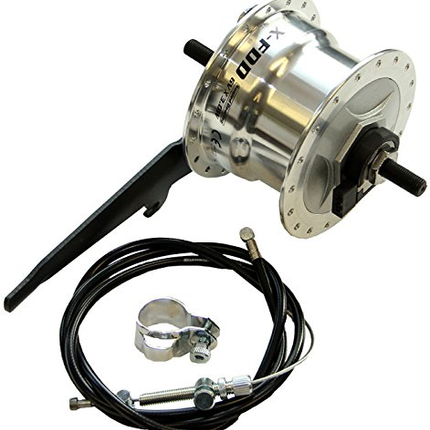 Dynamo voornaaf met trommelrem Sturmey Archer X-FDD 3.0W - high polish alumunium