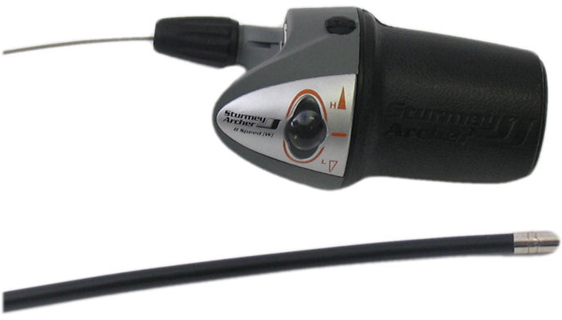 Draaiversteller 8 speed Sturmey Archer HSJ-955 Twistgrip - Zwart/Zilver