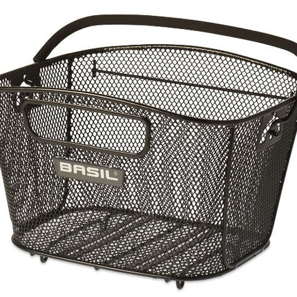Fietsmand Basil Bold klein - inclusief Clever bevestigingssysteem 35 x 28 x 24 cm - zwart