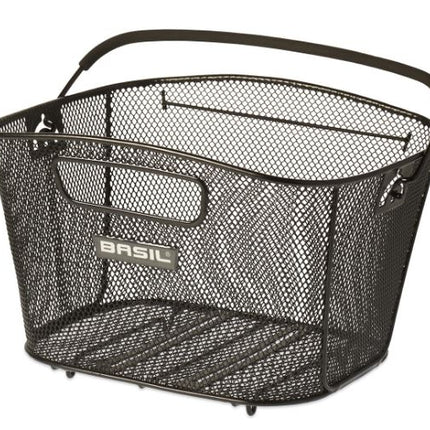 Fietsmand Basil Bold large - inclusief Clever bevestigingssysteem 45 x 34 x 31 cm - zwart