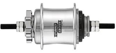 Versnellingsnaaf 2 speed Sturmey Archer "Automatic A2K" 36 tands voor schijfrem - zilver