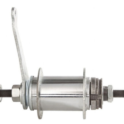 Back-pedal brake hub, chrome-plated, with axle nuts - 36 holes - 110 mm installation size