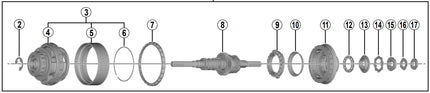 Binnenwerk Shimano Nexus 8 versnellingsnaaf SG-C6001-8R / SG-C6001-8V (184 mm as)