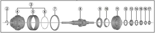 Binnenwerk Shimano Nexus 8 versnellingsnaaf SG-C6001-8R / SG-C6001-8V (184 mm as)