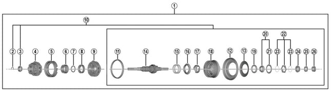 Binnenwerk Shimano Nexus 7 versnellingsnaaf SG-C3001-7R (182 mm as)