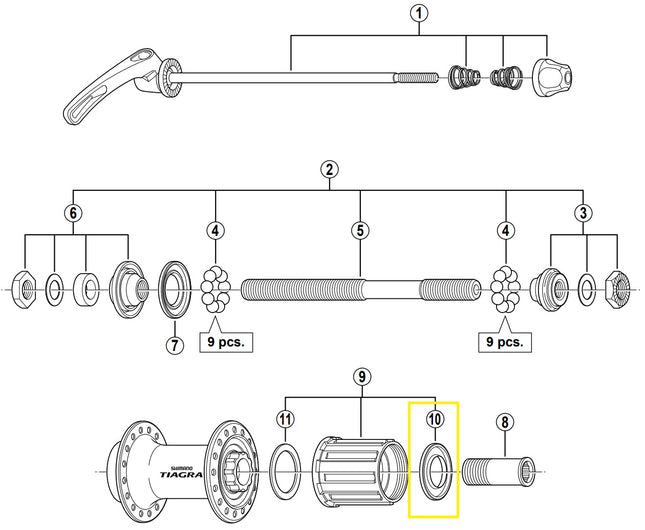 Stofkap rechts Shimano FH-4500