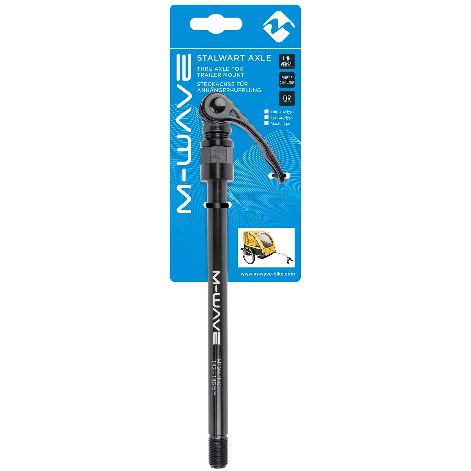Steekas M-Wave Stalwart Axle Syntace met trailer mount