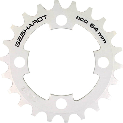 Gebhardt chainring 22t 4-hole 9-speed silver