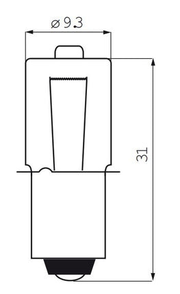 Ampoule halogène PX13.5S 6 Volts - 3 Watts avec collerette