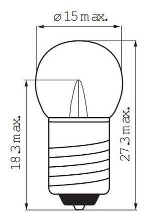 Lampje (voor) Edge 6V 0.45 Watt met schroefdraad
