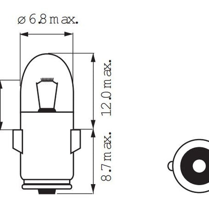 Lamp 6V 1.2W BA7S - afbeelding 2