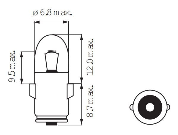 Lamp 6V 1.2W BA7S - afbeelding 2
