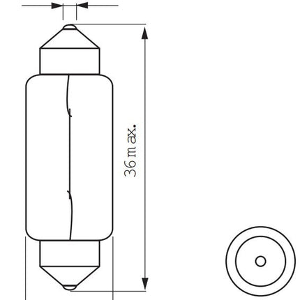 Lamp 6V-5W BUIS 11x38