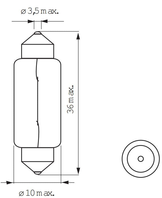 Lamp 6V-5W BUIS 11x38