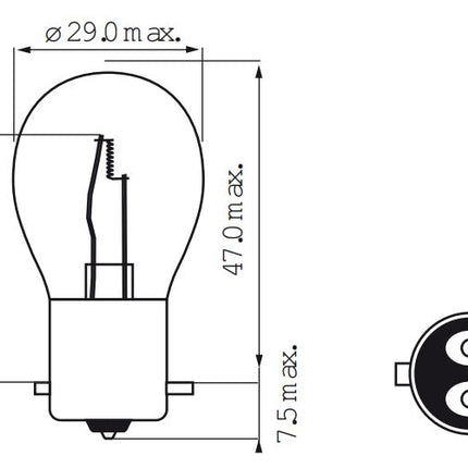 Lamp 6V-15/15W BAX15D