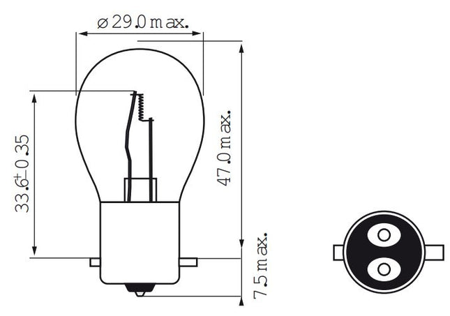 Lamp 6V-15/15W BAX15D