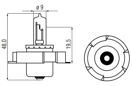 Lamp 12V 20 W P26S halogeen