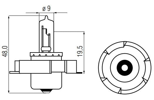 Lamp 12V 20 W P26S halogeen
