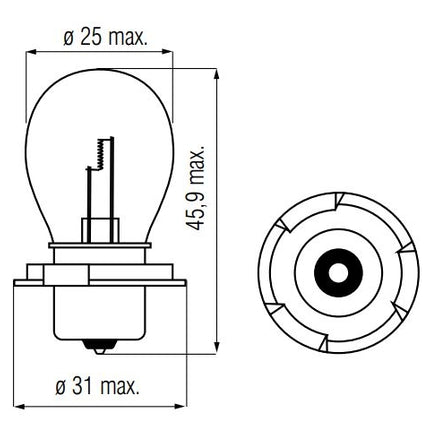 Lamp 12V-15W P26S