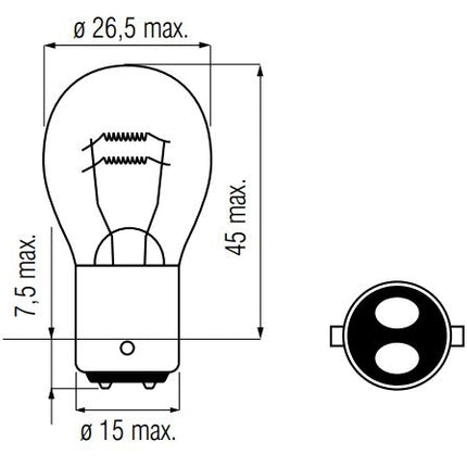 Lamp 12V-21/5W BAY15D