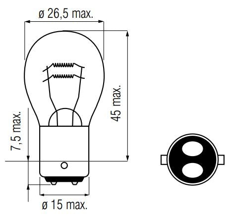 Lamp 12V-21/5W BAY15D