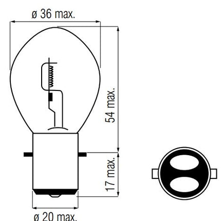 Lamp Edge 12 Volt / 25/25 Watt BA20D
