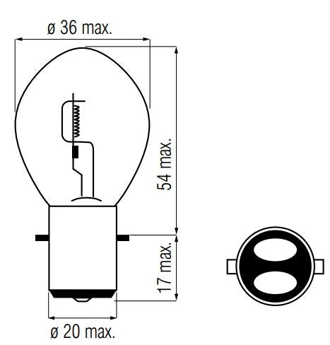 Lamp Edge 12 Volt / 25/25 Watt BA20D