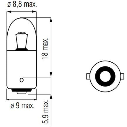 Lamp 12V-4W BA9S - afbeelding 2